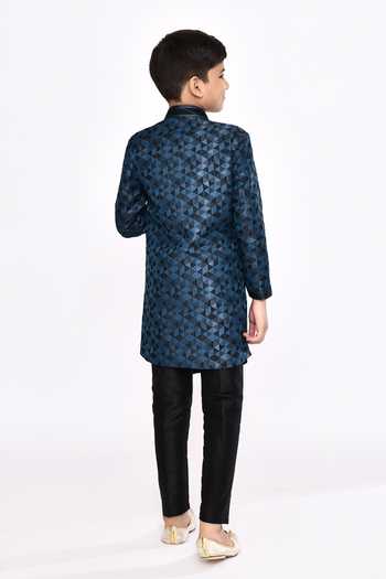 Petite Pomme Geometric Pattern Sherwani & Pyjama Set 