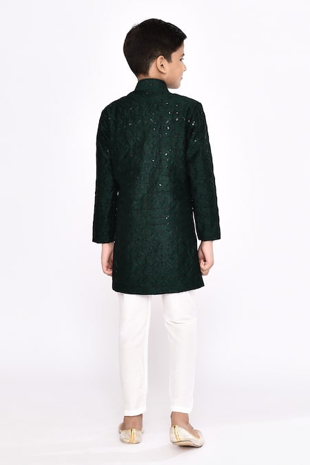 Petite Pomme Geometric Embellished Sherwani With Pyjama 