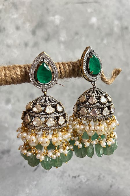 Prestones Kundan Studded Jhumkas 