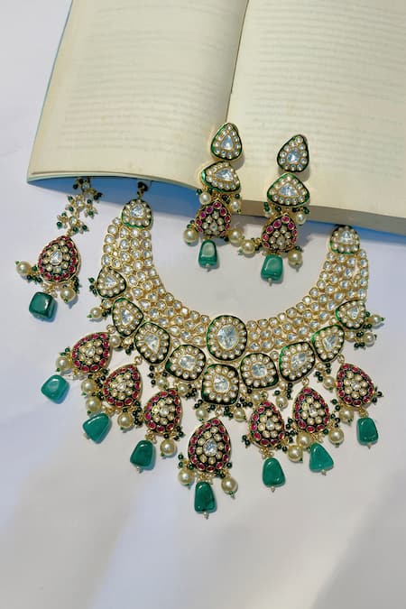 Prestones Stone Embellished Necklace Set 