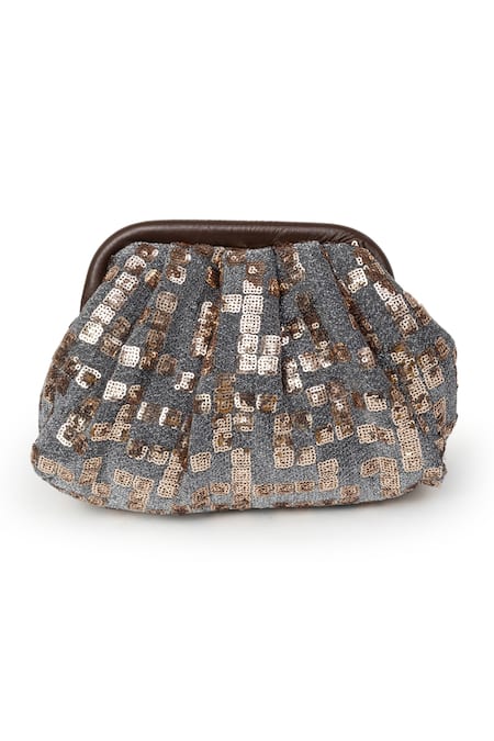 SG Collection By Sonia Gulrajani Nora Maze Pattern Sequin Clutch Bag 