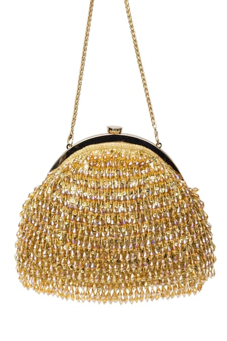 SG Collection by Sonia Gulrajani Gold Beads Elysian Clutch Bag 