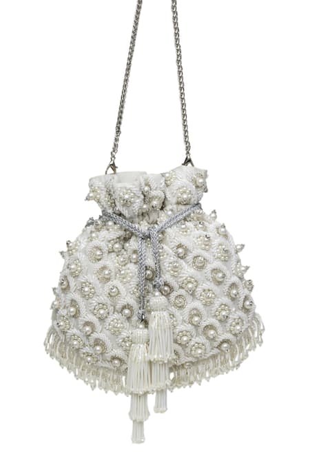 SG Collection by Sonia Gulrajani Jumana Pearl & Bead Embellished Potli Bag 