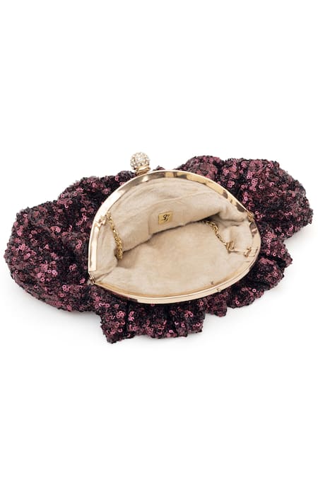 Buy SG Collection By Sonia Gulrajani Red Sequin Starlit Pouchette Clutch Bag Online at Aza Fashions Buy_SG Collection By Sonia Gulrajani_Red Sequin Starlit Pouchette Clutch Bag _Online_at_Aza_Fashions