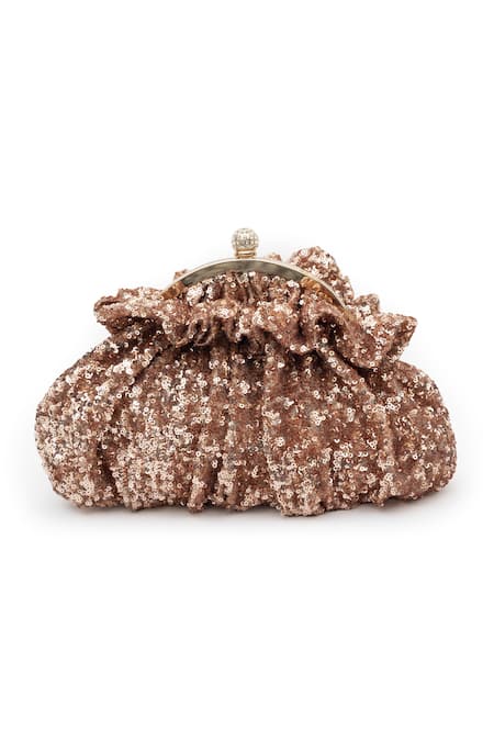 SG Collection By Sonia Gulrajani Starlit Sequin Work Pouchette Clutch Bag 