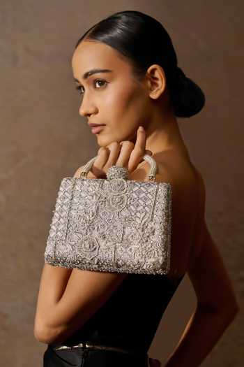 Tarun Tahiliani Floral Garden Of Eden Embroidered Clutch Bag 