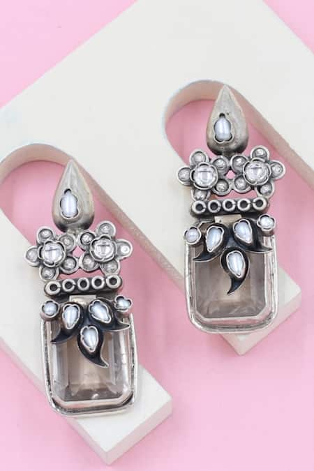 Sangeeta Boochra Charm Pearl Embellished Earrings 