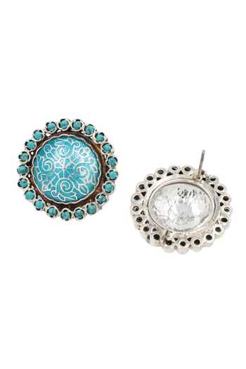 Buy Sangeeta Boochra Blue Crystals Artful Floral Carved Studs Online at Aza Fashions Buy_Sangeeta Boochra_Blue Crystals Artful Floral Carved Studs _Online_at_Aza_Fashions
