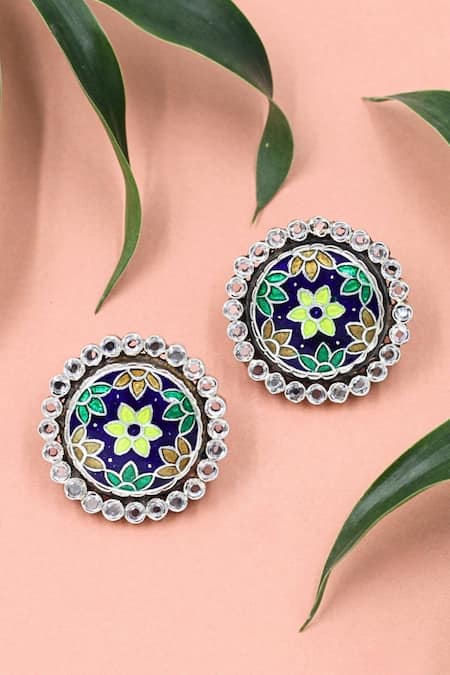 Sangeeta Boochra Distinctive Artisan Floral Studs 