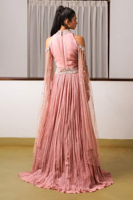 Rimple Agrawal Sequin Embroidered Pleated Gown 