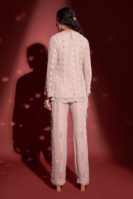 Rimple Agrawal Crystal Embroidered Short Tunic With Pant For Kids