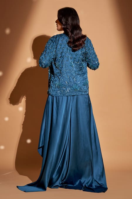 Rimple Agrawal Floral Beads Embroidered Balzer & Palazzo Set For Kids