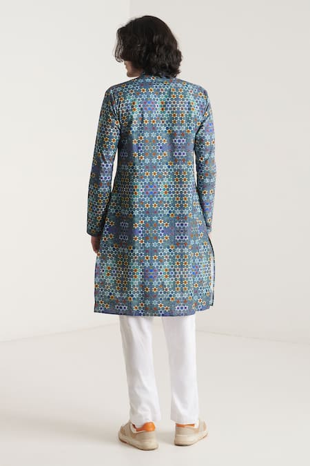 Blushing Couture By Shafali Mosaic Print Kurta & Pant Set 