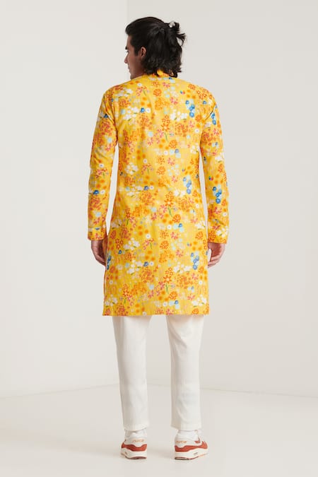 Blushing Couture By Shafali Floral Print Short Kurta & Pyjama Set 