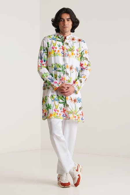 Blushing Couture by shafali Gardenia Print Kurta & Pyjama Set 