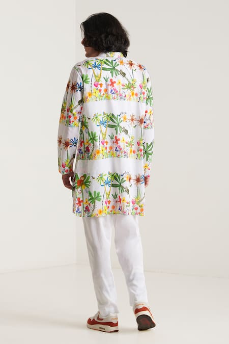 Blushing Couture By Shafali Gardenia Print Kurta & Pyjama Set 