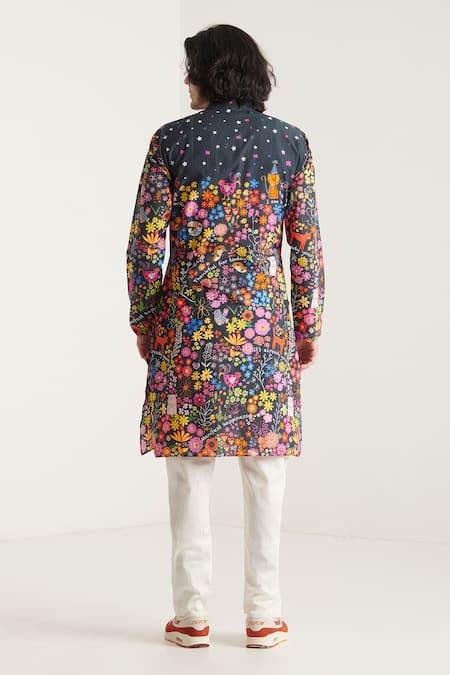 Blushing Couture By Shafali Floral Print Straight Kurta & Pyjama Set 