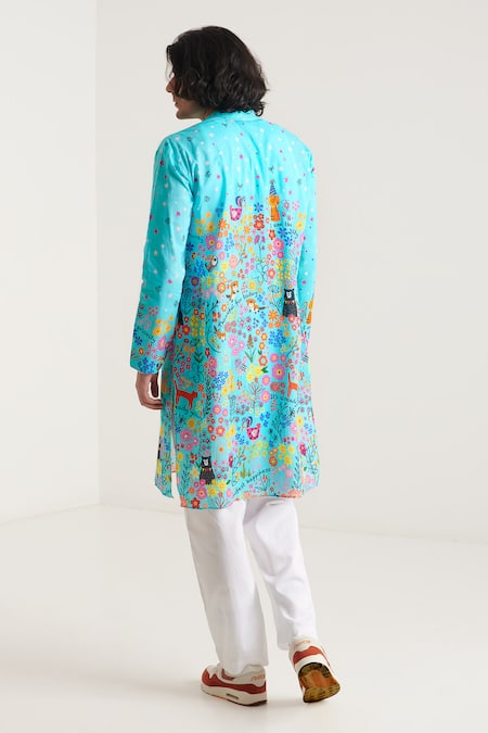 Blushing Couture By Shafali Bohemian Print Kurta & Pyjama Set 