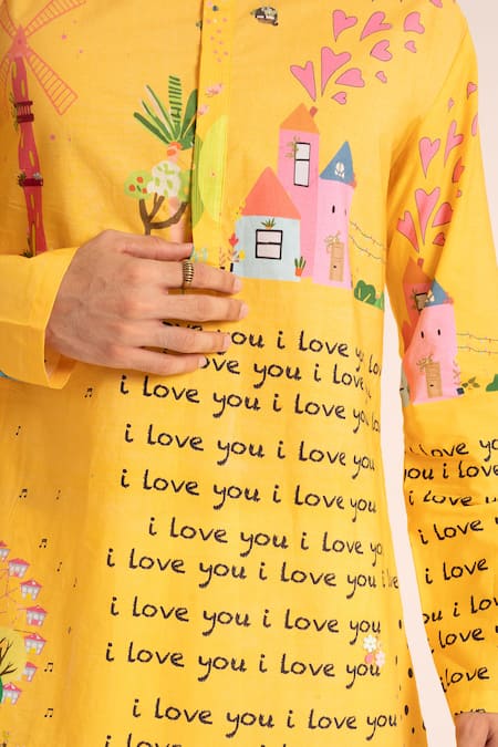 Blushing Couture By Shafali Europe Travel Print Kurta & Pyjama Set 