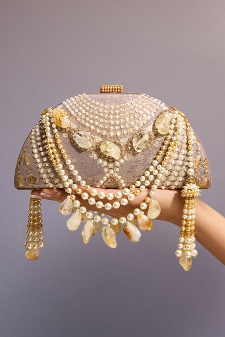 Tarun Tahiliani Jewelled Crystal Embellished Clutch 