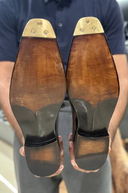 Fellmonger_Brown Goodyear Welted Full Brogue Oxford Shoes _Online_at_Aza_Fashions