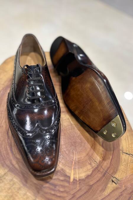 Buy_Fellmonger_Brown Goodyear Welted Full Brogue Oxford Shoes _Online_at_Aza_Fashions