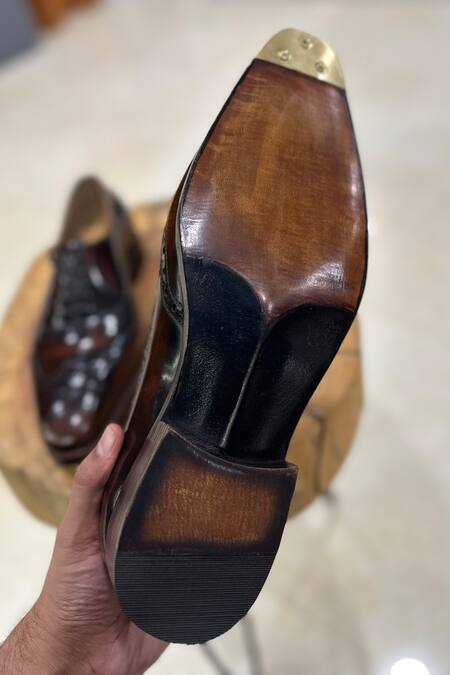 Fellmonger_Brown Goodyear Welted Full Brogue Oxford Shoes _at_Aza_Fashions