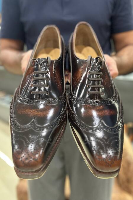Buy_Fellmonger_Brown Goodyear Welted Full Brogue Oxford Shoes 