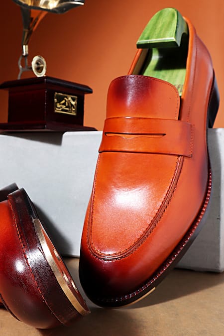 Fellmonger Mirror Glossed Penny Loafers 