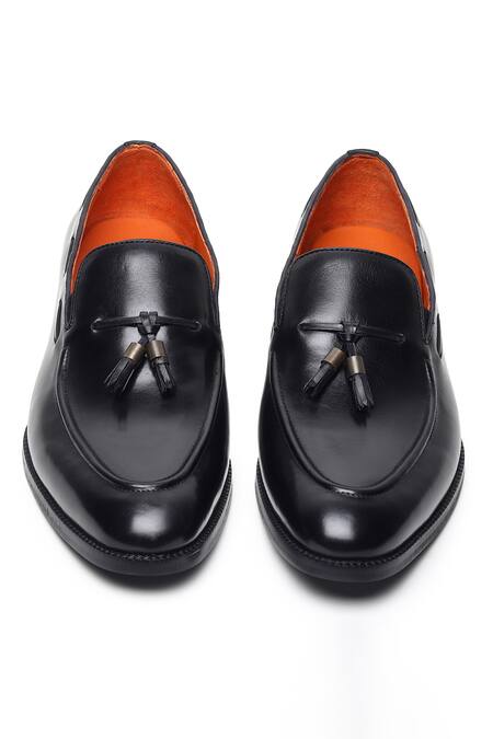 Shop_Fellmonger_Black Tassel Leather Loafers _Online_at_Aza_Fashions