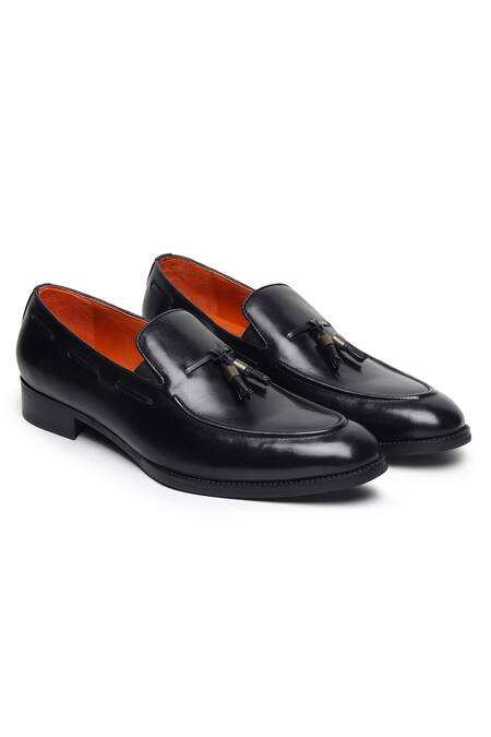 Buy_Fellmonger_Black Tassel Leather Loafers 