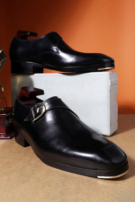 Fellmonger Leather Metal Toe Single Monk 