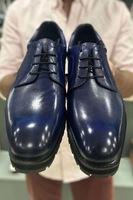 Fellmonger Mirror Glossed Patina Sporty Derby Shoes 