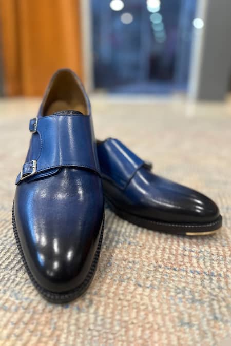 Fellmonger Patina Mirror Glossed Double Monk Strap 