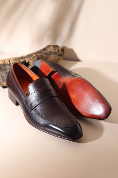 FELLMONGER Milled Glossed Penny Loafers 