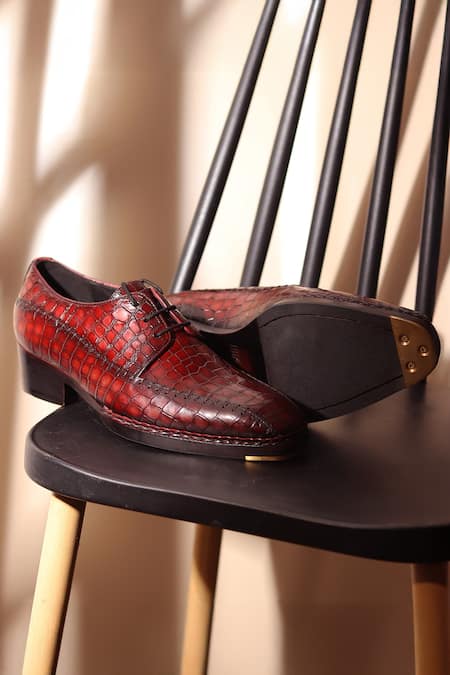 Fellmonger Mirror Glossed Patina Norwegian Derby Shoes 