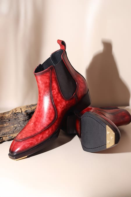 Fellmonger Mirror Glossed Marble Patina Chelsea Boots 