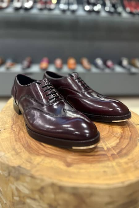 FELLMONGER Mirror Glossed Patina Wingtip Oxfords 