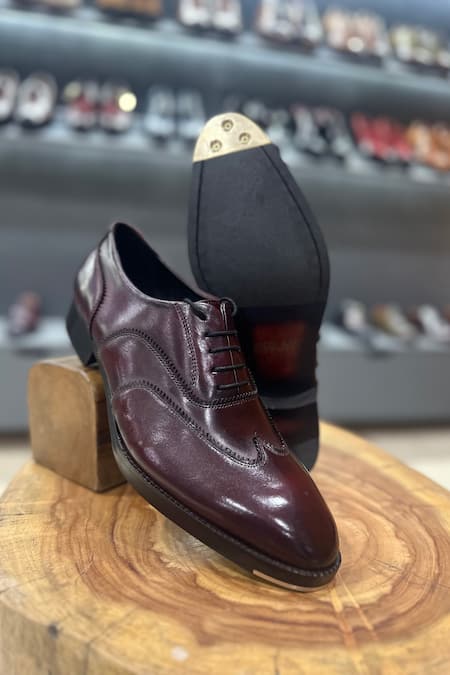 Fellmonger Mirror Glossed Patina Wingtip Oxfords 