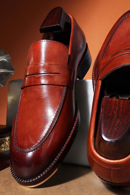 Fellmonger Mirror Glossed Penny Loafers 