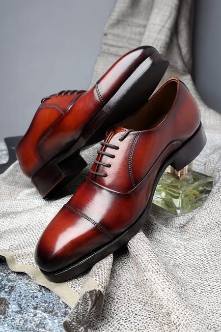 Fellmonger Mirror Glossed Captoe Oxfords 