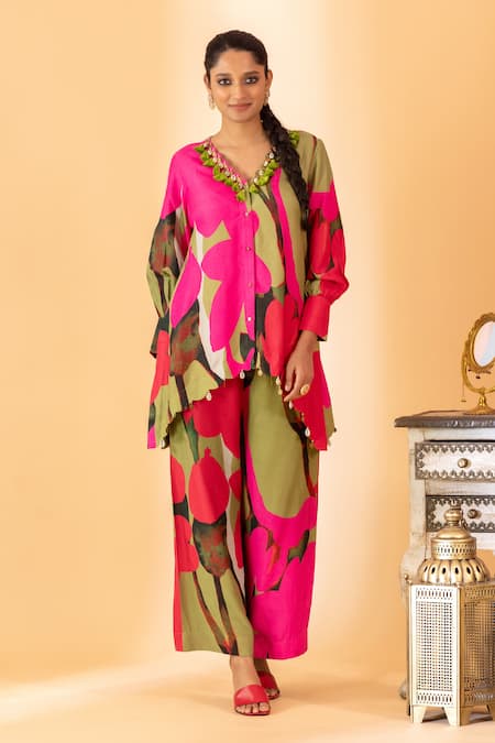 SSHILPA SAMRIYA Abstract Print Shirt With Pant 