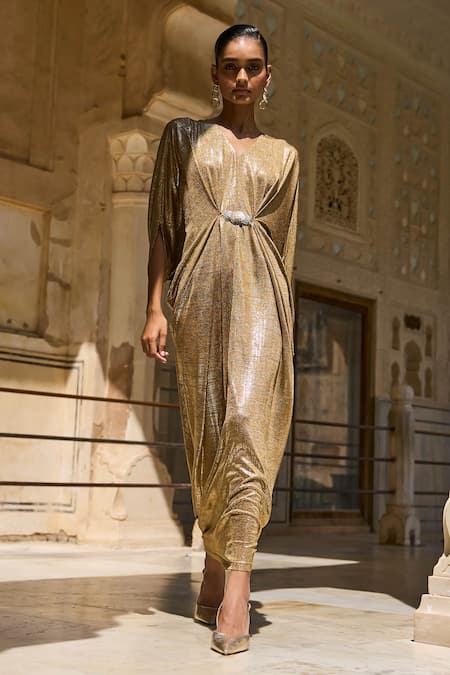 Dash And Dot Shimmer Knitted Embellished Kaftan 