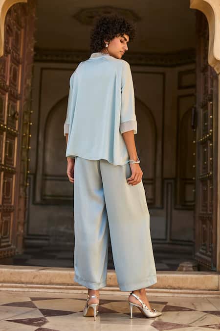 Dash And Dot Chinese Inspired Top With Wide Legged Pant 
