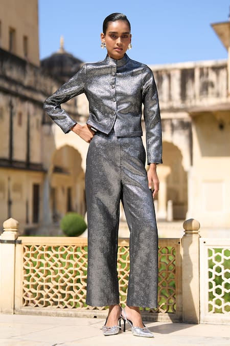 Dash and Dot Metallic Straight Pant 