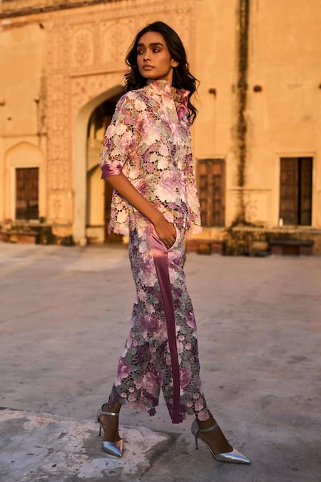 Dash And Dot Multi Color Polyester Bandeau Neck Scalloped Floral Lace Top at Aza Fashions Dash And Dot_Multi Color Polyester Bandeau Neck Scalloped Floral Lace Top _at_Aza_Fashions