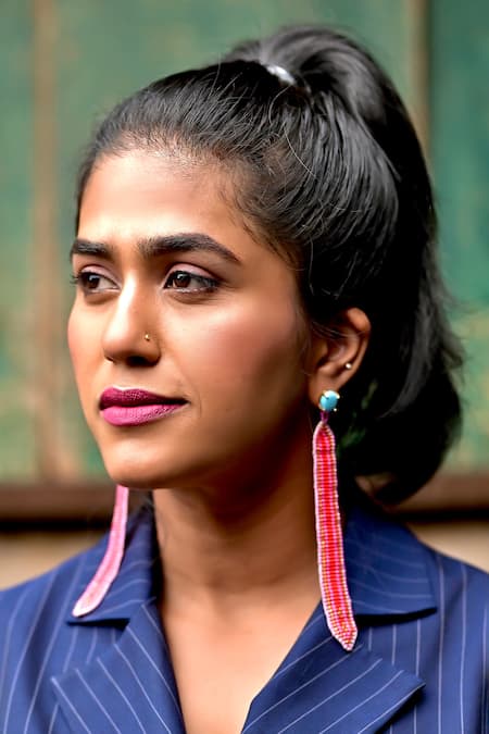 MAALICIOUS JEWELRY Pink Beads, Stones Embellished Danglers 