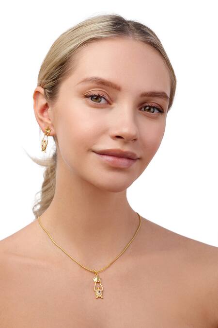 MAALICIOUS JEWELRY_Gold Plated Paloma Contemporary Chain_Online_at_Aza_Fashions