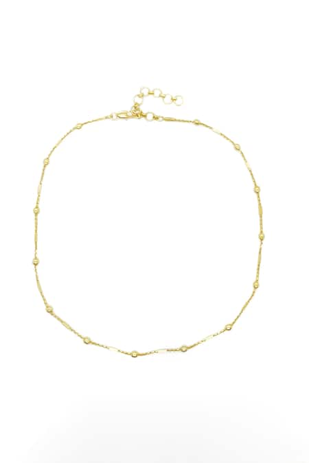 Shop MAALICIOUS JEWELRY Gold Plated Wrecking Ball Chain at Aza Fashions Shop_MAALICIOUS JEWELRY_Gold Plated Wrecking Ball Chain _at_Aza_Fashions