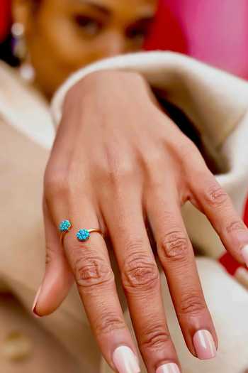 MAALICIOUS JEWELRY Desire Bead Embellished Floral Ring 